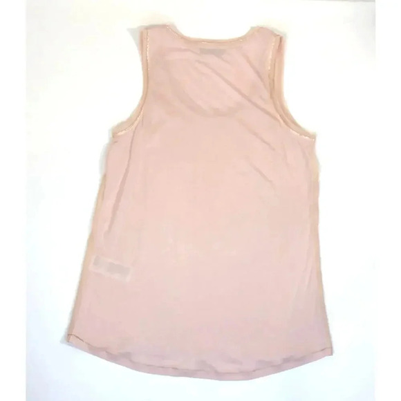 REISS Sleeveless Silk Top Blouse Light Pink with Gold Lurex Trim Size Small - Picture 3 of 8